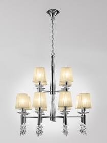 M3850/CS  Tiffany Crystal Chandelier 12+12 Light Polished Chrome